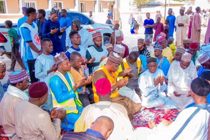Yobe State government delegation led by the state's Deputy Governor, Idi Gubana, condoles with affected communities. Photo credit: @YOSEMA