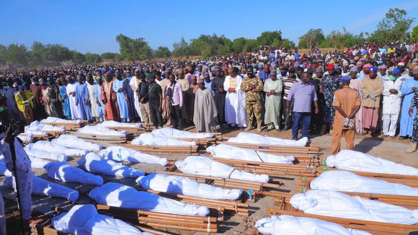 Bodies of locals massacred by insurgents in northeastern Nigeria.