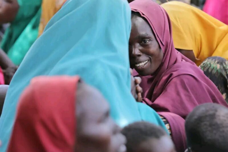 Ngoshe residents wait to be reunited with their families after being released by the captors. PhotoCredit:@BOSG