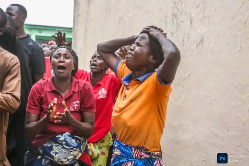 Parents of abducted school children in pain during an official delegation visit to their community. Photocredit@BOSG