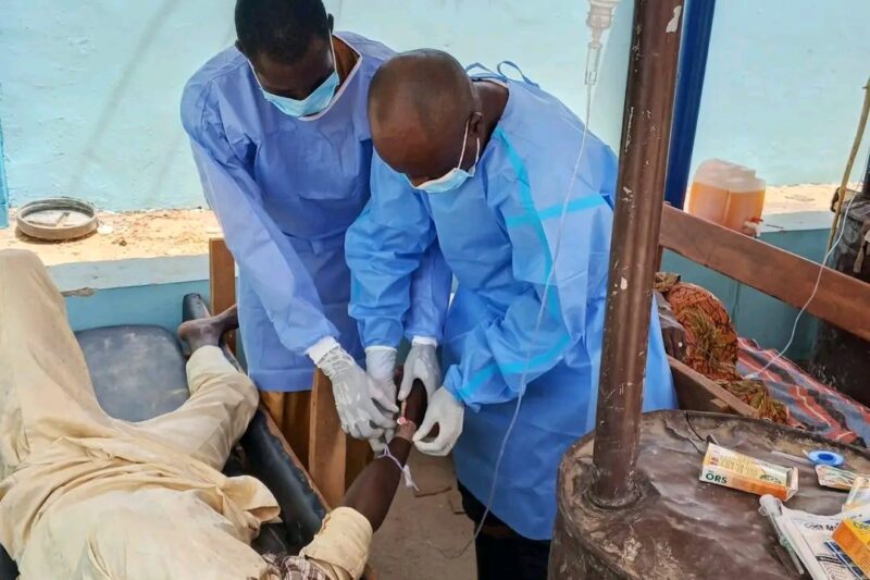 Cholera patient receiving treatment at a cholera treatment centre in Borno State.