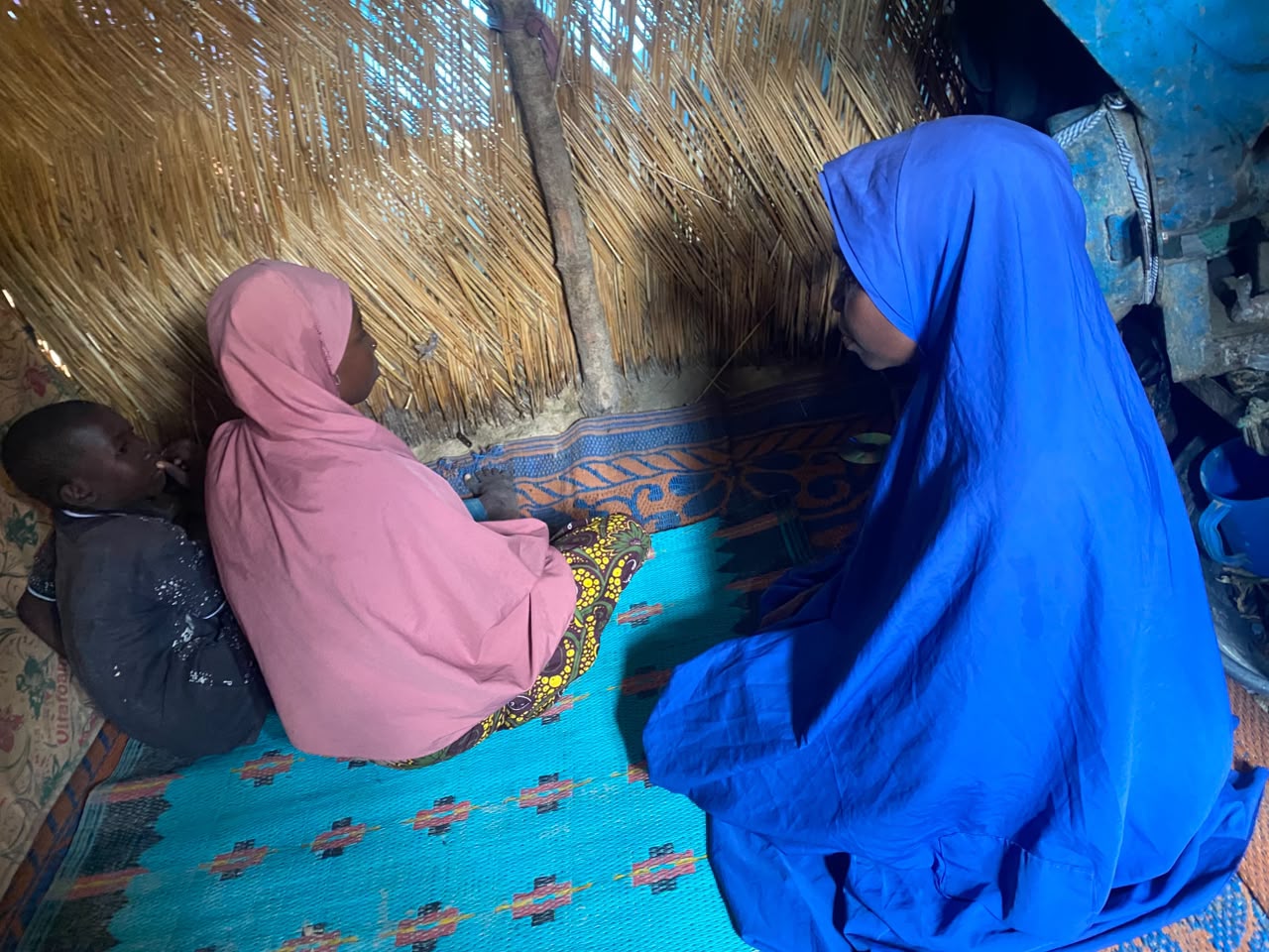 Displaced women taking refuge at an IDP camp in Maiduguri. Photo credit: @Falmataaminamohammed